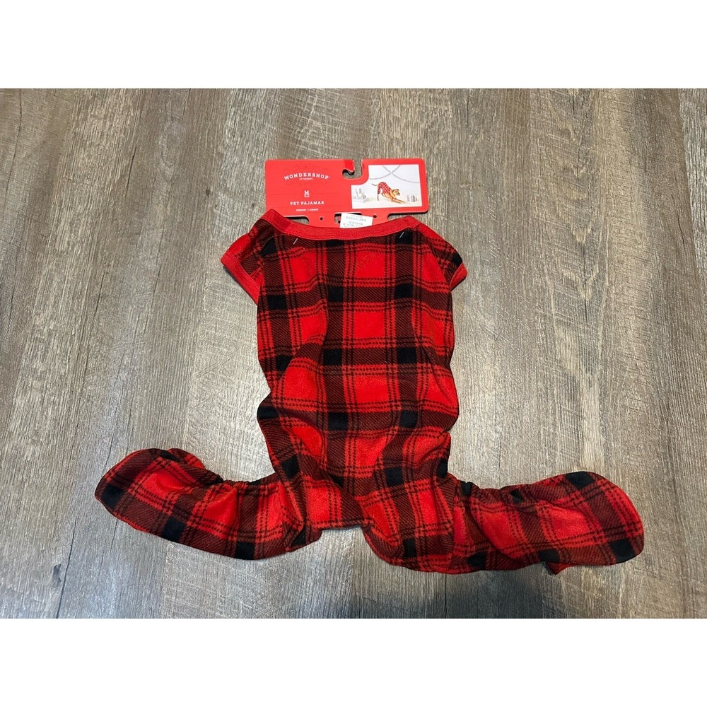 Target Wondershop Red Black Plaid Pet Pajamas M‎ Medium